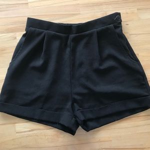 Black American Apparel Crepe High Waisted Shorts M